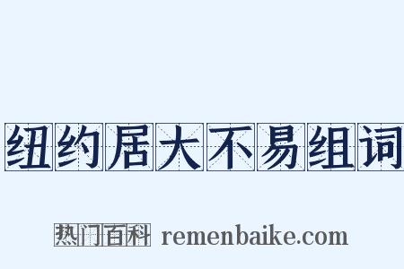 纽约居大不易组词是什么意思的图片